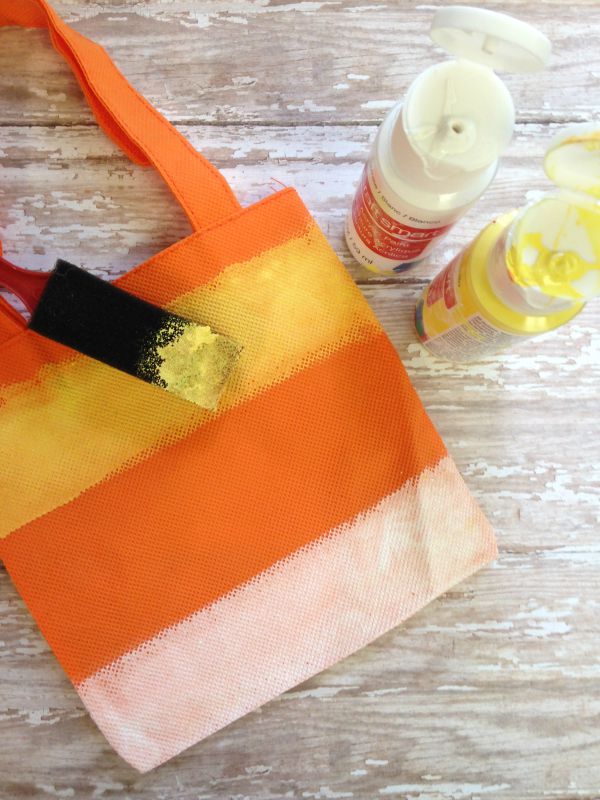 Hand Painted Candy Corn Treat Bag painting