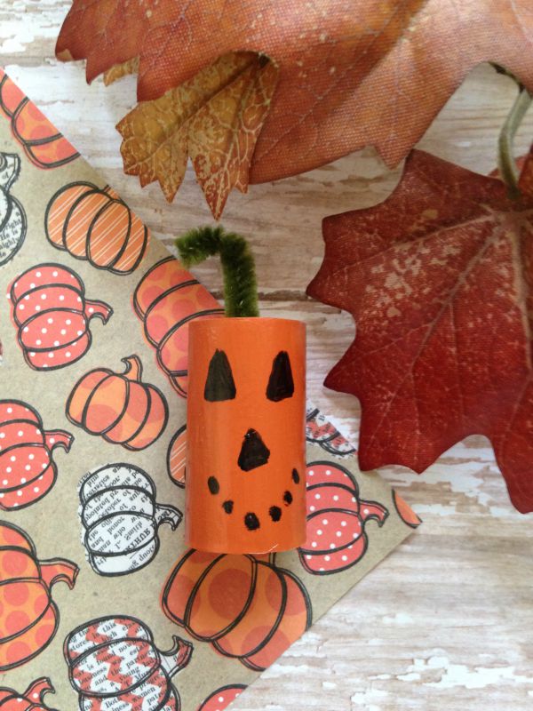 Halloween Cork Critter Craft for Kids pumpkin