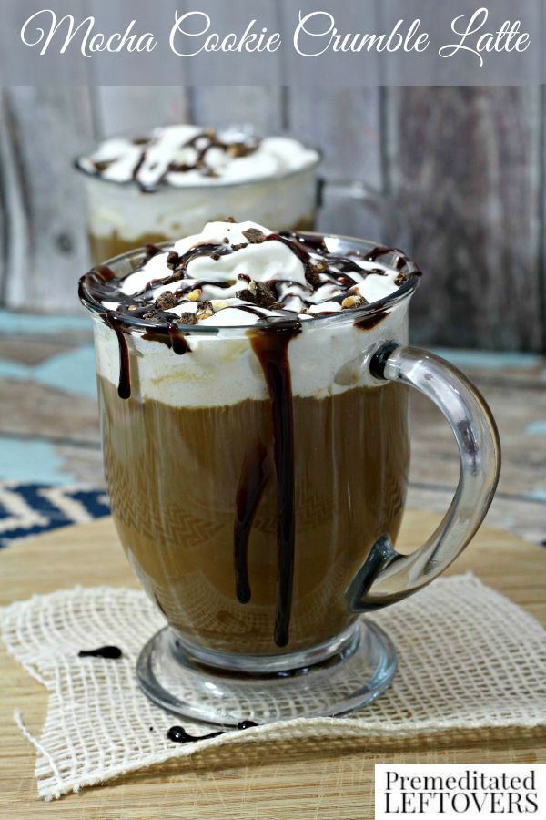 Mocha Cookie Crumble Latte- Try this mocha latte recipe for a sweet and decadent dessert beverage. It has a cookies and cream favor that is so delightful!