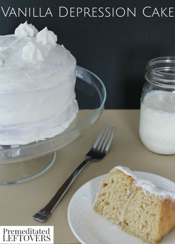 Vanilla Depression Cake Recipe: This cake was popular during the depression when staples were scarce. It's a frugal, egg-free, and dairy-free cake recipe.