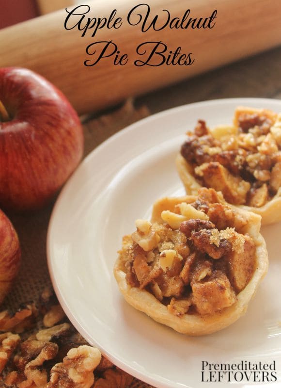 Mini Apple Pie Bites- These individual treats are a delicious way to enjoy apples this fall. Serve them as a dessert or toss one in your child's lunchbox.