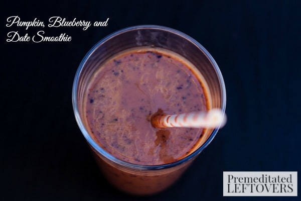 Pumpkin, Blueberry and Date Smoothie glass 