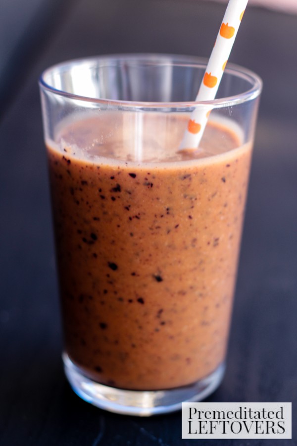 Pumpkin, Blueberry and Date Smoothie finished recipe