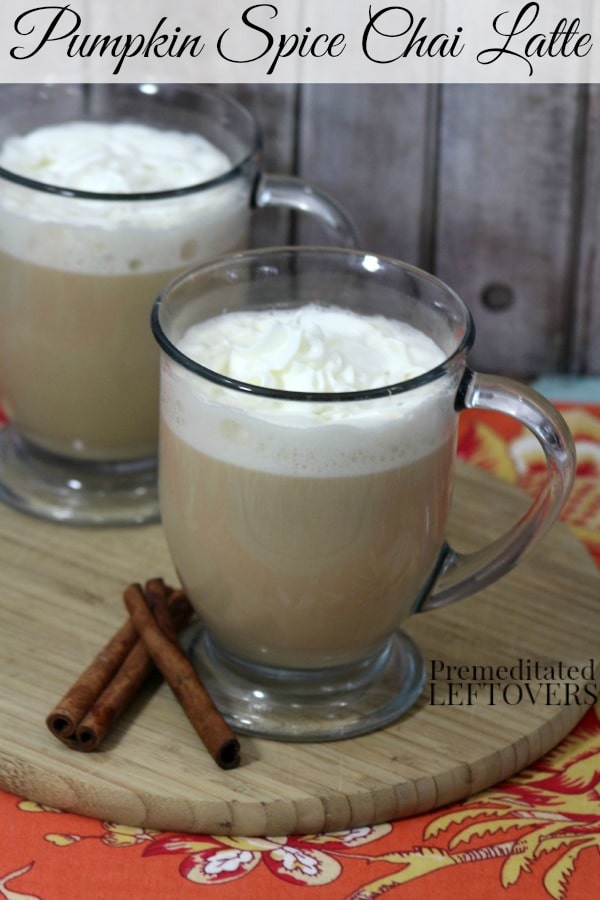 Pumpkin Spiced Chai Latte Recipe: This pumpkin spice chai latte is the perfect tea to warm you on cool fall days. Uses pumpkin puree, black tea, and spices.
