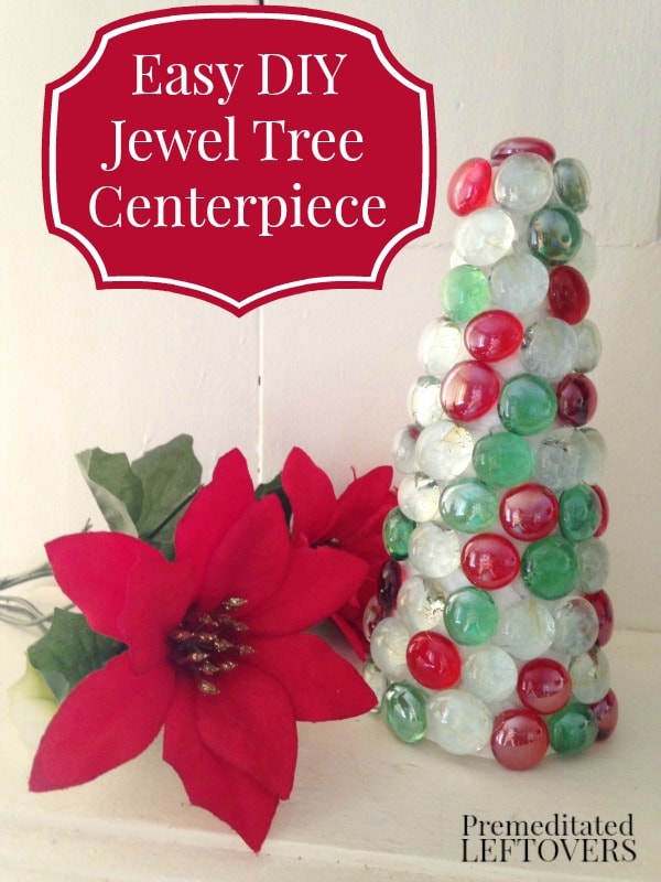 Dollar Tree DIY: Jewel Tree Centerpiece- With just $3 in supplies, this jeweled centerpiece is a frugal craft to add to your table decor this Christmas.