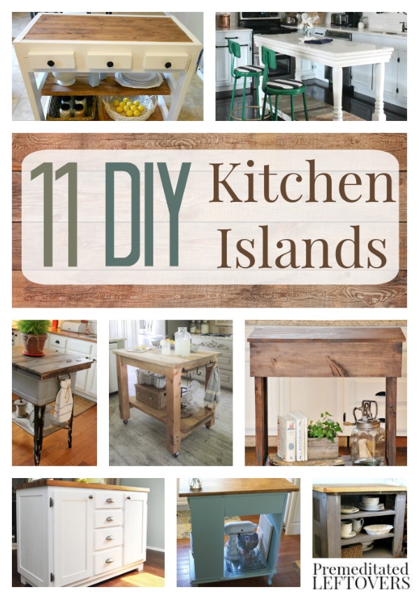 DIY Kitchen Islands- Kitchen islands are great way to increase storage and prep space in your kitchen. These 11 DIY tutorials are affordable and easy. 