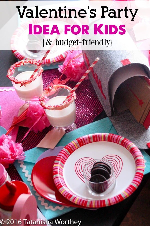 Here's an easy and low-cost Valentine's Day party idea for kids, including table decor ideas and party favor ideas that kids will love. 