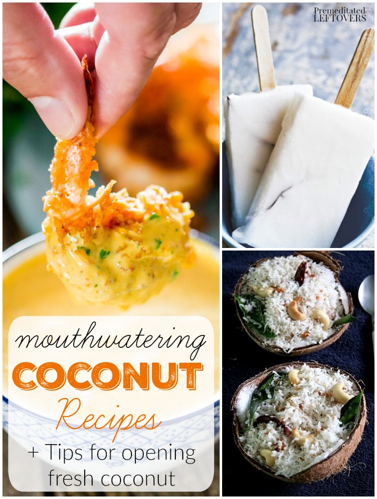 10 Mouthwatering Coconut Recipes- Learn a simple way to crack open and toast fresh coconut. You will enjoy using it in these 10 delicious coconut recipes!