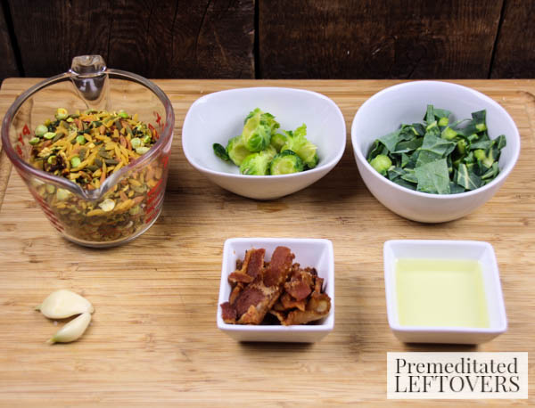 Parmesan Orzo with Brussels Sprouts and Bacon ingredients