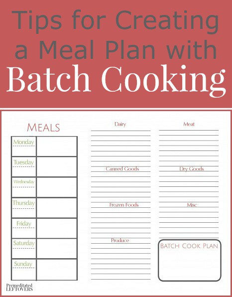 Creating A Weekly Meal Plan With Batch Cooking 