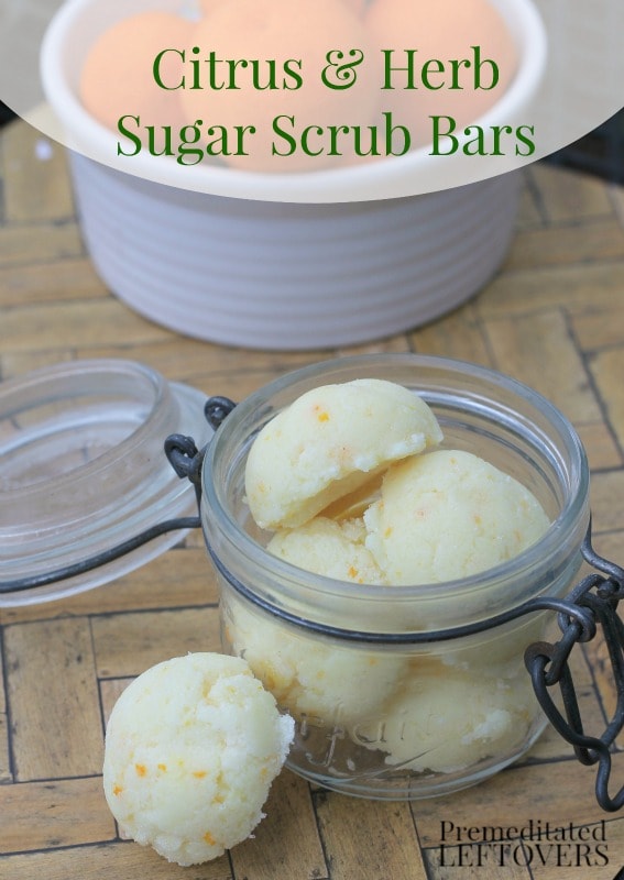 Homemade Citrus and Herb Sugar Scrub Bars- These DIY sugar scrub bars will smooth and soften your skin. Citrus and Rosemary oils also add a wonderful scent.