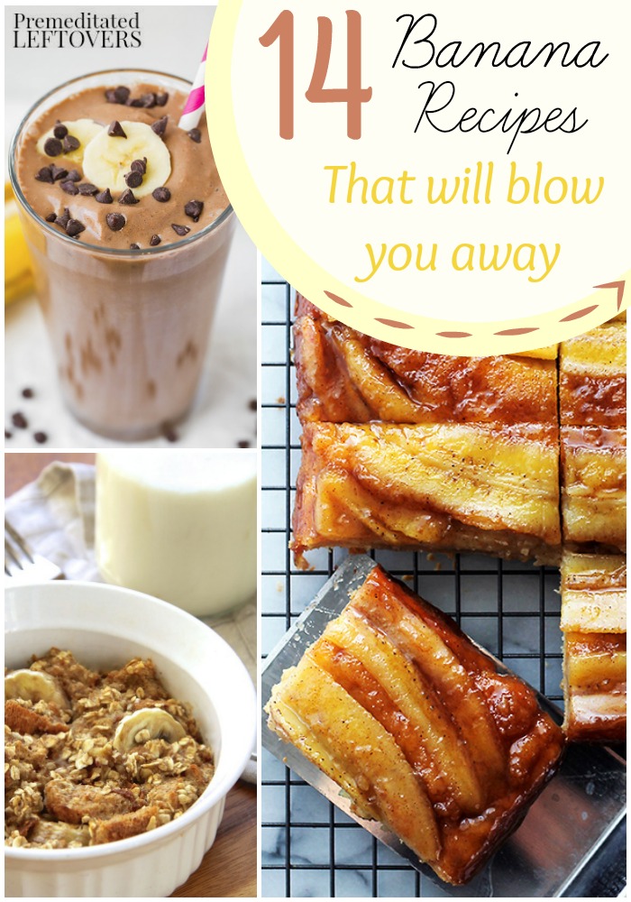 14 Banana Recipes- Don't let those bananas on your counter go to waste.  Enjoy them in these delicious breakfast, snack, and dessert recipes. 