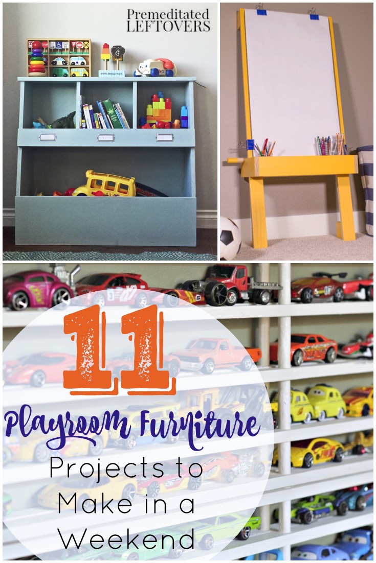 11 DIY Playroom Furniture Projects- Improve storage and create cute design pieces in your child's playroom with these simple furniture tutorials.