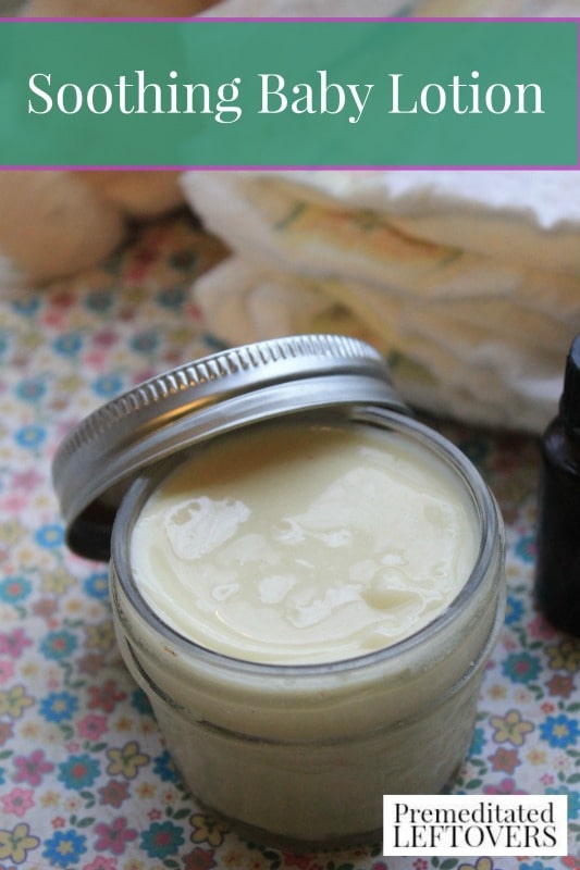 Soothing Homemade Baby Lotion- This DIY baby lotion is a gentle and natural alternative to store-bought bath products. It's also quite inexpensive to make.