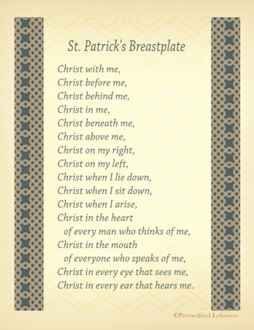 St. Patrick's Breastplate & Printables of St. Patrick's Prayer