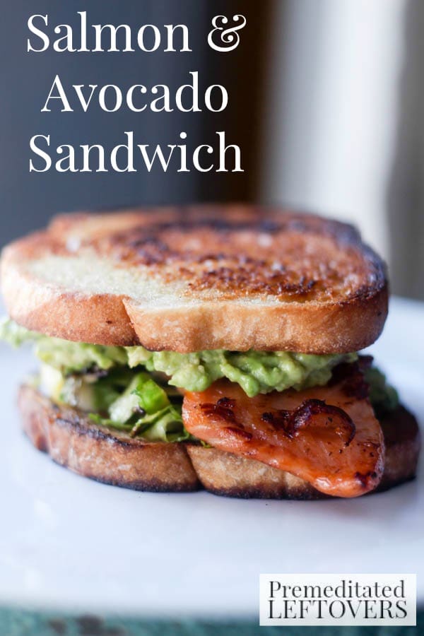 Salmon and Avocado Sandwich- This sandwich recipe is a delicious way to use leftover salmon. It's also loaded with creamy avocado and brussels sprouts. 