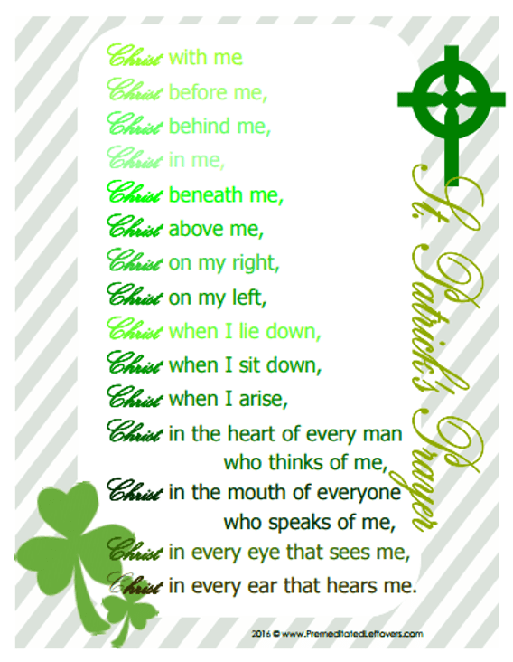 Free Printable St. Patrick's Prayer - for St. Patrick's Day Decor