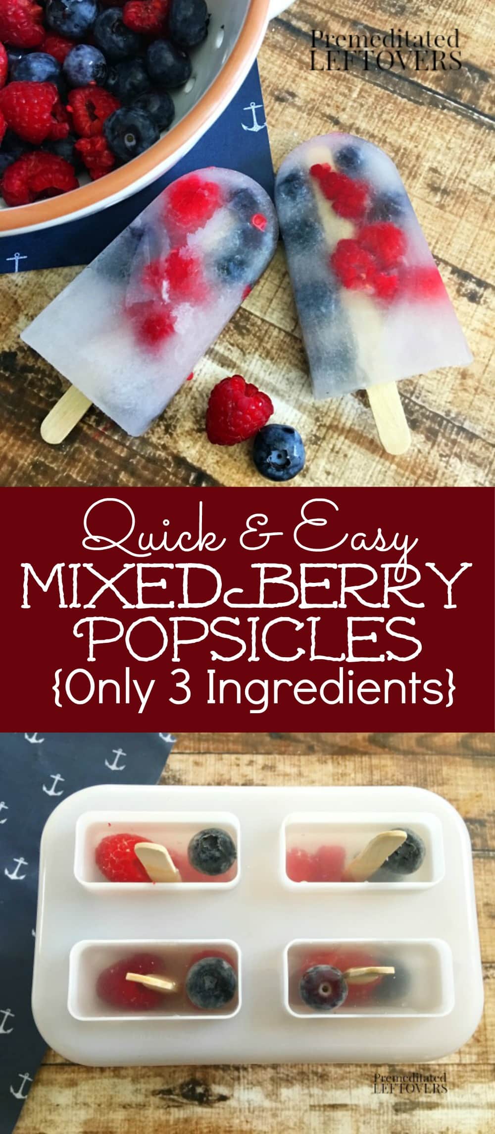 Raspberry and Blueberry Popsicles Recipe