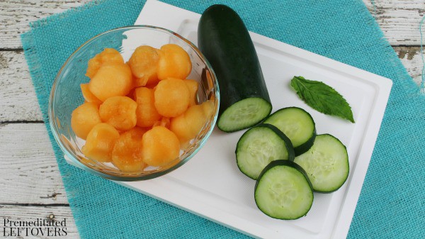 Cantaloupe and Cucumber Fruit Infused Water- ingredients