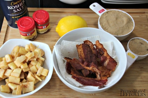 Easy Apple and Bacon Cinnamon Roll Recipe ingredients