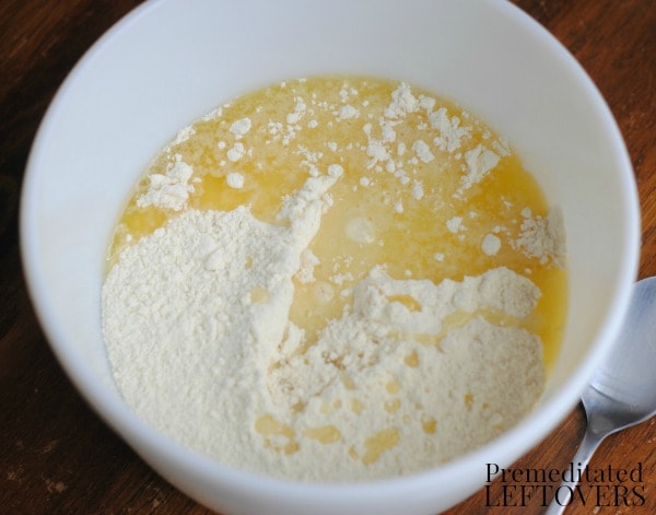 Easy Lemon Truffle Recipe- mixing cake mix and butter 