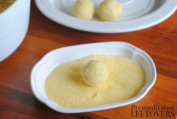 Easy Truffle Recipe- rolling easy dough in sprinkles