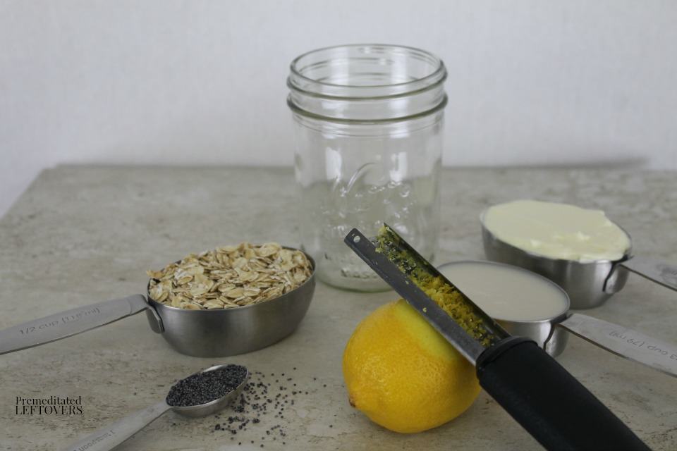 Lemon Poppy Seed Overnight Oatmeal - ingredients