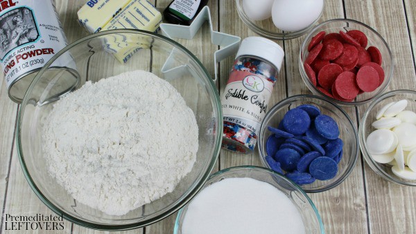 Patriotic Star Homemade Sugar Cookies- Ingredients