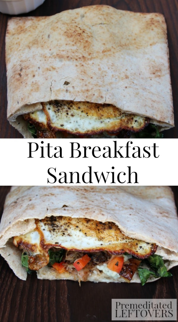 Pita Breakfast Sandwich- Breakfast on the go just got a whole lot easier with these pita sandwiches loaded with beef, veggies, and eggs!