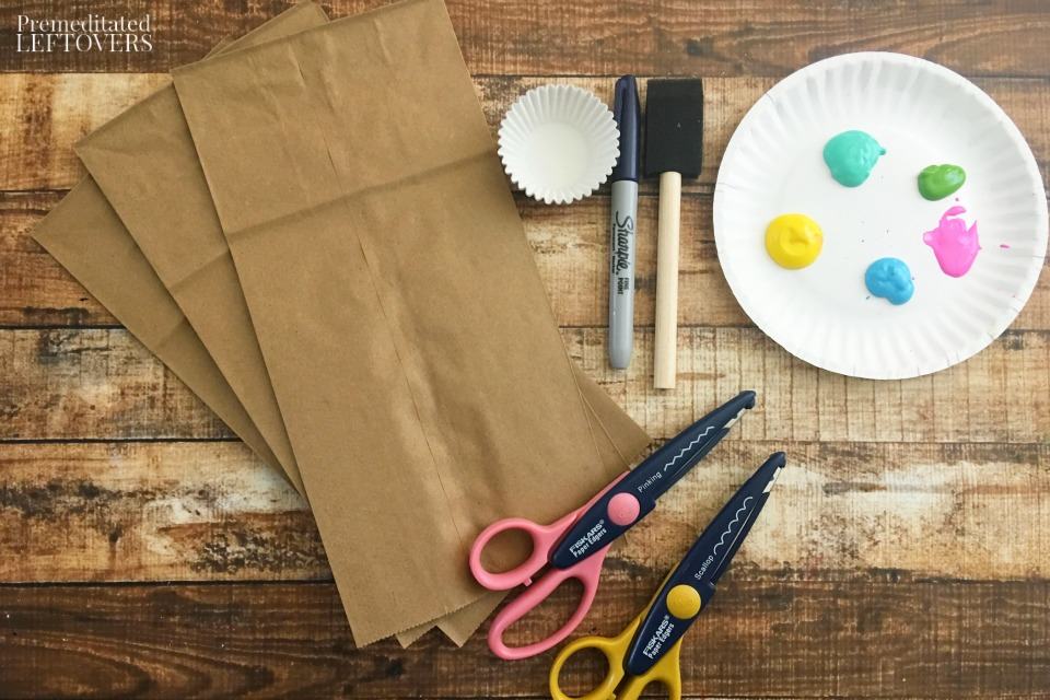 Paper Bag Jellyfish Craft - supplies