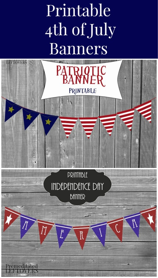 Printable 4th of July Banner