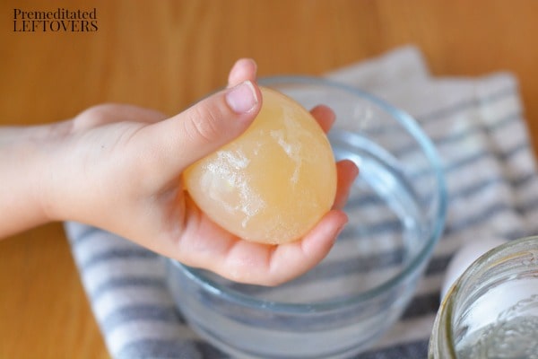 Disappearing Egg Activity for Kids - rinse egg off with water