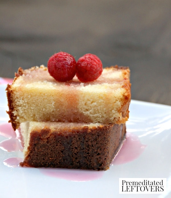 Here's a homemade, Simple Pound Cake with Raspberry Syrup Recipe. The drizzle of raspberry syrup on the top of this cake makes it a perfect summer dessert!