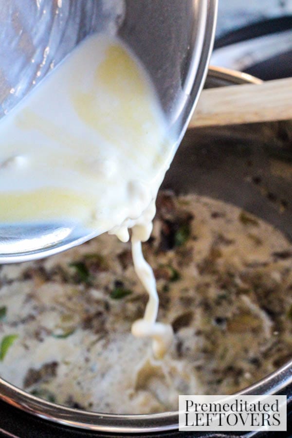 How to Make Sausage Gravy in an Instapot- our in butter and milk mixture