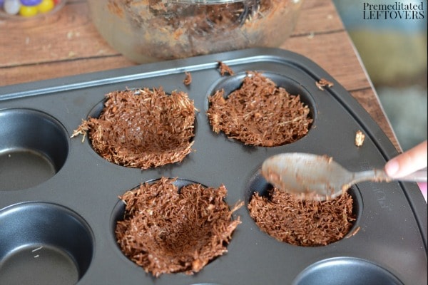 Edible Bird Nests- press mixture into muffin tin