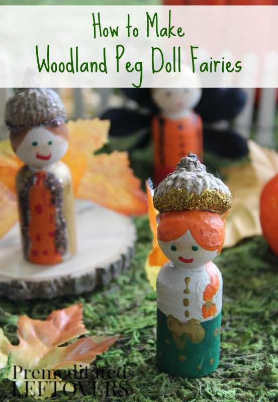 Here is a fun tutorial on How to Make Peg Doll Fairies. Add acorns and leaves to create a fall woodland theme to each little fairy in your garden. 