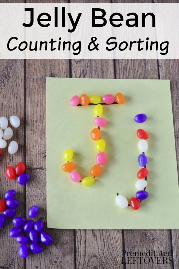 This Jelly Bean Counting and Sorting Activity is a fun way for kids to practice basic math skills or the letter J. When finished, they can eat the candy!