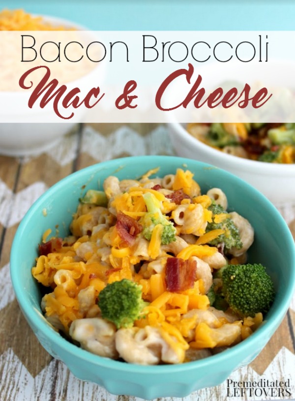 This Bacon Broccoli Mac and Cheese is a frugal way to turn plain mac and cheese into a meal. Your whole family will love the flavors in this easy recipe. 
