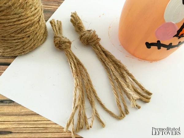 Scarecrow Wine Glass Votive Holder- glue on twine for hair