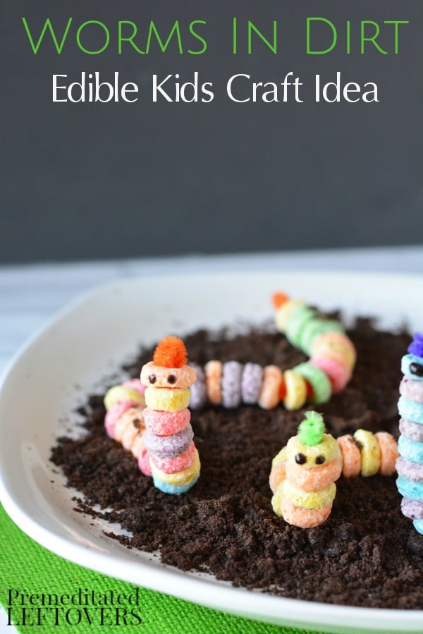 Kids can play with their food and enjoy a fun snack with this Worms in Dirt Edible Craft. It's an easy tutorial that can also be used to teach about worms!
