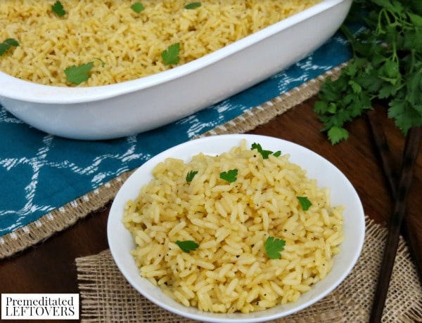 Baked Rice Recipe- rice in bowl