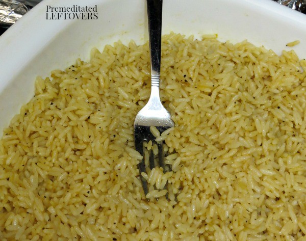 Baked Rice Recipe- fluff with fork