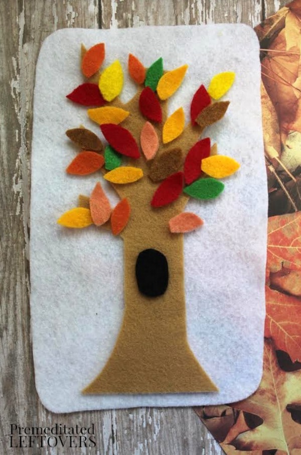 Felt Fall Tree Craft- colorful felt tree