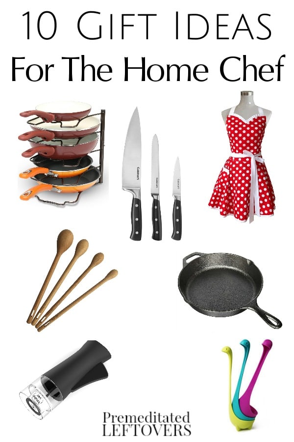 Check out these 10 Gift Ideas For Home Chefs! This list is full of fun and useful items to appeal to the chef in training or the home cook