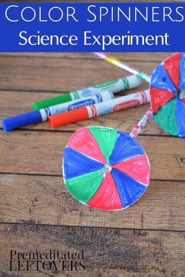 This Color Spinner Science Experiment for Kids is a fun activity that combines learning and play. It is a great way to teach kids about the primary colors.