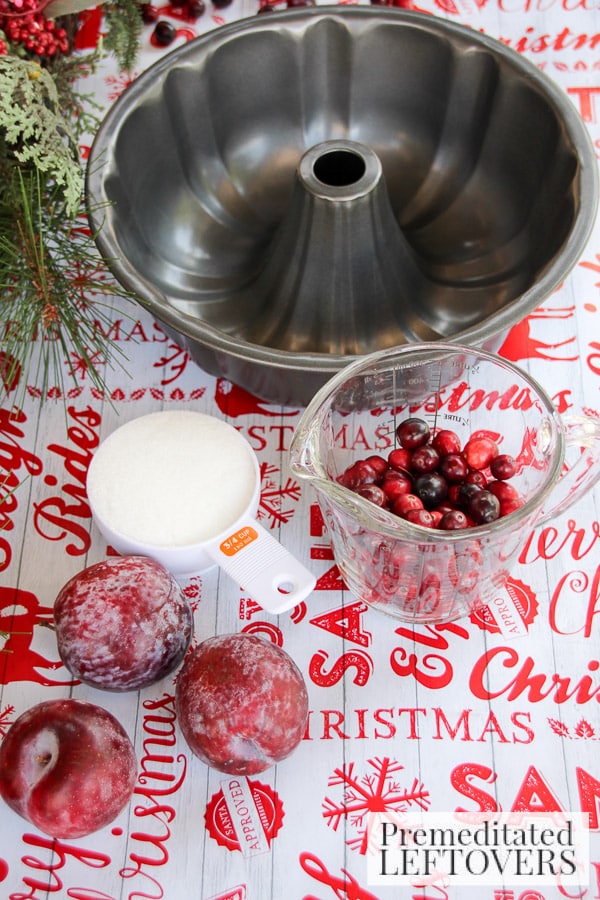 Cranberry and Sugar Plum Ice Ring- ingredients
