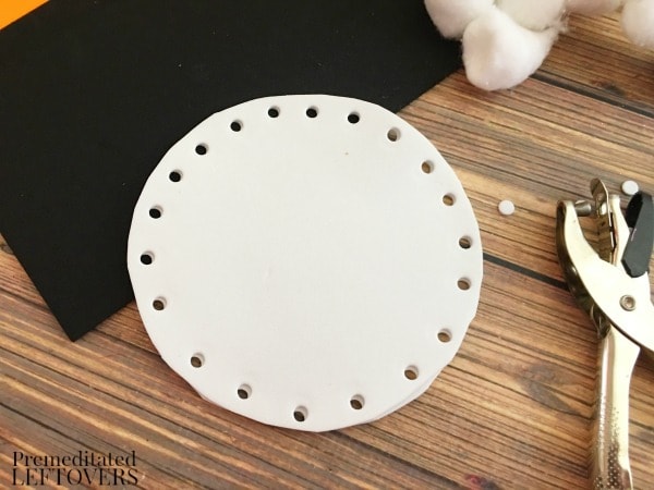 Foam Snowman Crafts- add holes along edge with hole punch