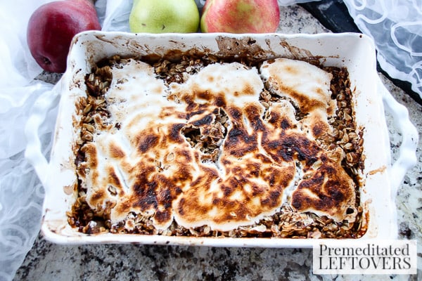 Pear, Apple, and Cranberry Crisp with Marshmallow- crisp with marshmallow creme topping