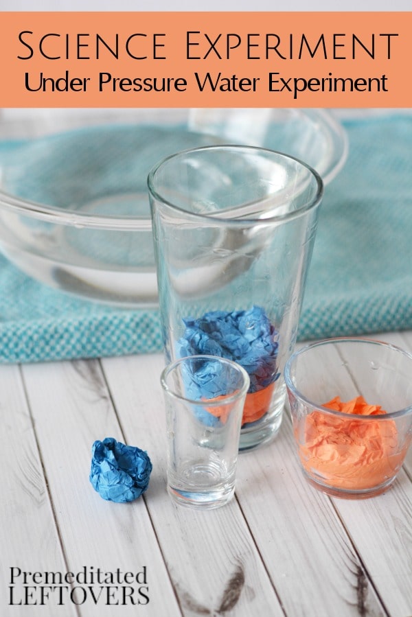 Kids will enjoy learning with this Under Pressure Water Science Experiment. It's easy to do and fun to see dry tissue paper removed from a bowl of water!