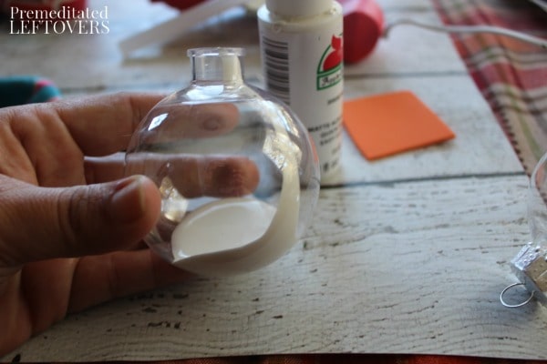 Snowman Christmas Ornament Craft- fill bulb with paint
